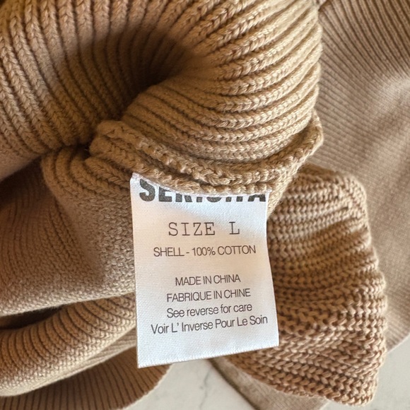 Ser.O.Ya Carly Knit Mini Sweater Dress Cotton Long Sleeves Tan Size L NWOT - Picture 8 of 9